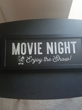 Movie Night Wall Sign - Black & White